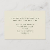 Orange Blume Elegant Hochzeit der Details Begleitkarte (Rückseite)