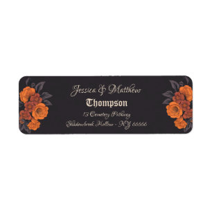 Orange Blume Elegant Traditionelle Hochzeit Adress