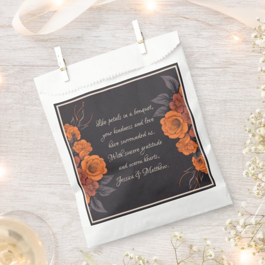 Orange Blume Elegante Dankbarkeit Geschenktütchen (Ausgeschnitten)