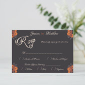 Orange Blume Elegante formale RSVP-Karte RSVP Karte (Stehend Vorderseite)