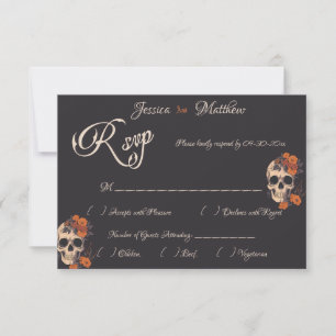 Orange Blume Elegante formale RSVP-Karte RSVP Karte
