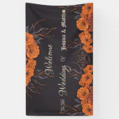 Orange Blume Elegante Hochzeit Banner (Vertikal)