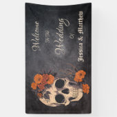 Orange Blume Elegante Hochzeit Banner (Vertikal)
