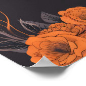 Orange Blume Elegante Hochzeit Poster (Ecke)