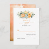 Orange Blume Elegante Wedding UAWG RSVP Karte (Vorne/Hinten)