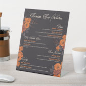 Orange Blume Elegantes Getränkemenü Sockelschild (In SItu)