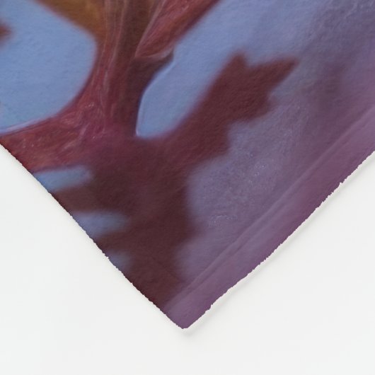 Orange Blume Fleecedecke (Ecke)