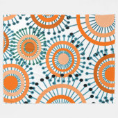 Orange Blume Fleecedecke (Vorderseite (Horizontal))