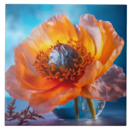 Orange Blume Fliese