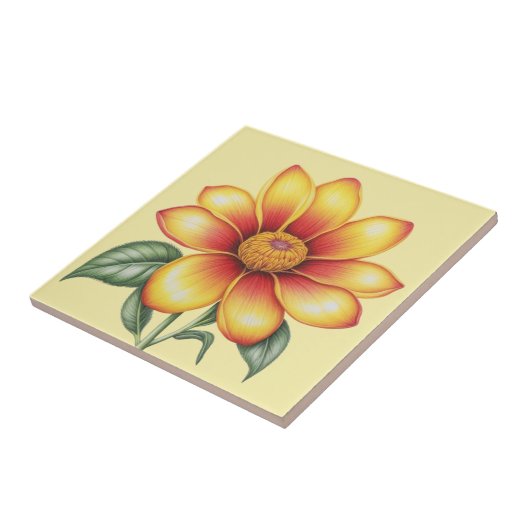 Orange Blume Fliese (Seite)