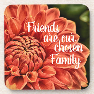 Orange Blume Friends are Chosen Family Getränkeuntersetzer