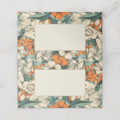 Orange Blume Gastname Platzkarte (Außenseite Aufgefaltet)