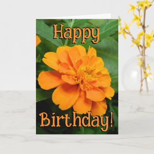 Orange Blume Geburtskarte Karte (Gelbe Blume)