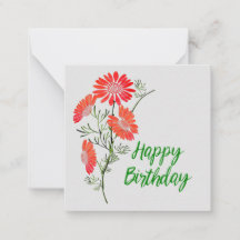 Orange Blume Geburtstag Grußkarte