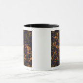 Orange Blume gegen Blatttarnungsmuster Tasse (Zentrum)