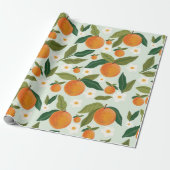 Orange Blume Geschenkpapier (Ungerollt)