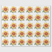 Orange Blume Geschenkpapier (Flach)