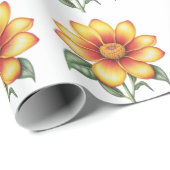 Orange Blume Geschenkpapier (Rolleneckpunkt)