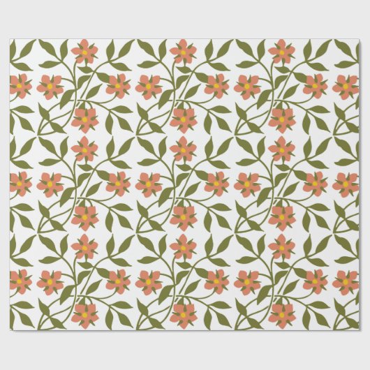 ORANGE-BLUME GESCHENKPAPIER (Flach)