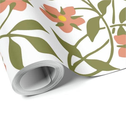 ORANGE-BLUME GESCHENKPAPIER (Rolleneckpunkt)