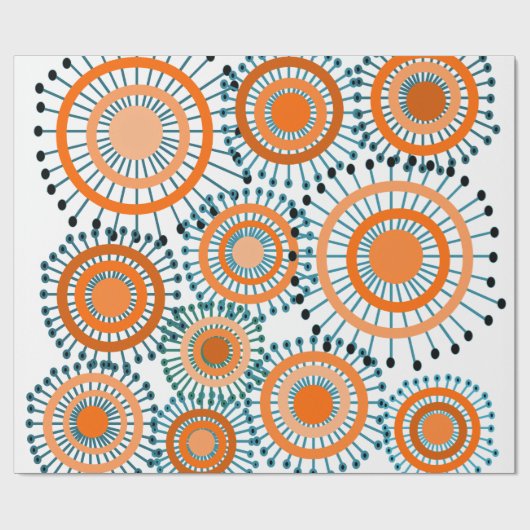 Orange Blume Geschenkpapier (Flach)