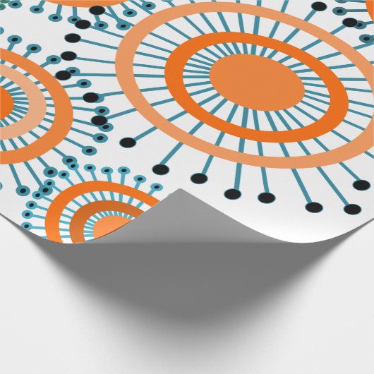 Orange Blume Geschenkpapier (Ecke)