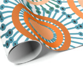 Orange Blume Geschenkpapier (Rolleneckpunkt)