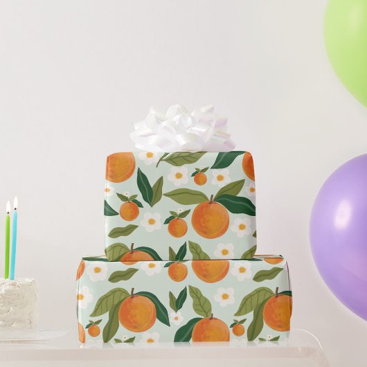 Orange Blume Geschenkpapier