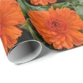 Orange Blume Geschenkpapier (Rolleneckpunkt)