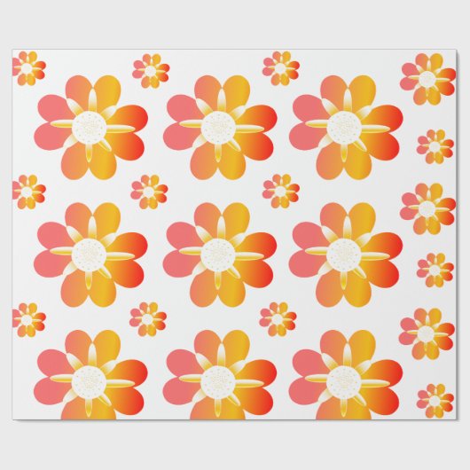 Orange Blume Geschenkpapier (Flach)
