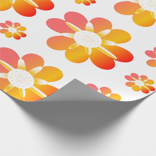 Orange Blume Geschenkpapier (Ecke)
