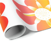 Orange Blume Geschenkpapier (Rolleneckpunkt)