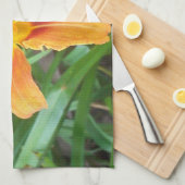 Orange Blume Geschirrtuch (Viertel Falte)