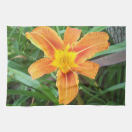 Orange Blume Geschirrtuch