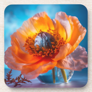 Orange Blume Getränkeuntersetzer