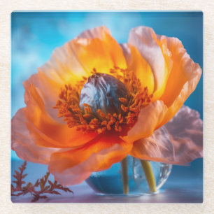 Orange Blume Glasuntersetzer