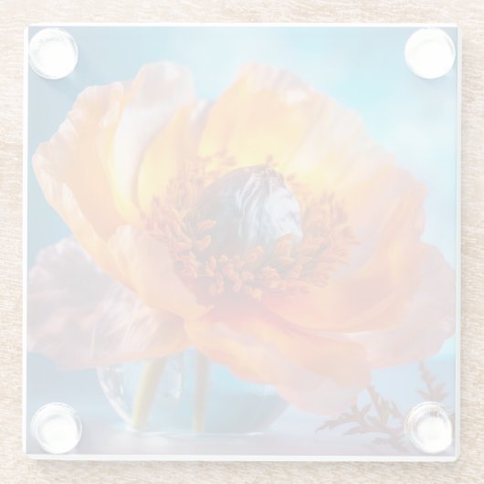 Orange Blume Glasuntersetzer (Rückseite)