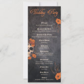 Orange Blume Gothic Minimalist Hochzeitsprogramm Einladung (Vorderseite)