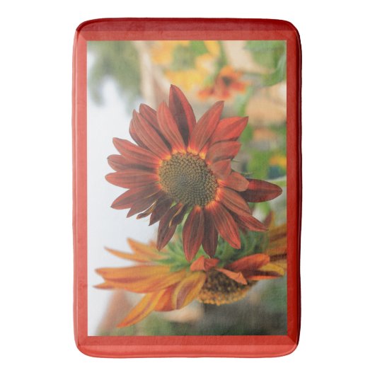 Orange Blume Große Badematte (Vorderseite Vertikal)