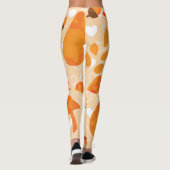 Orange Blume: Handdoodle-Muster. Leggings (Rückseite)