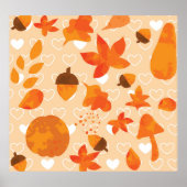 Orange Blume: Handdoodle-Muster. Poster (Vorne)