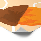 Orange Blume: Handdoodle-Muster. Poster (Ecke)