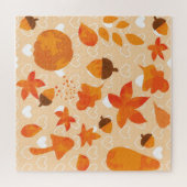 Orange Blume: Handdoodle-Muster. Puzzle (Horizontal)
