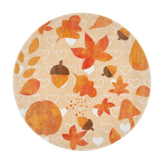 Orange Blume: Handdoodle-Muster. Schneidebrett (Vorderseite)