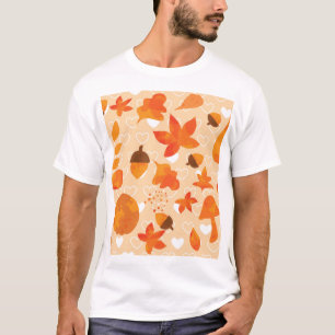 Orange Blume: Handdoodle-Muster. T-Shirt