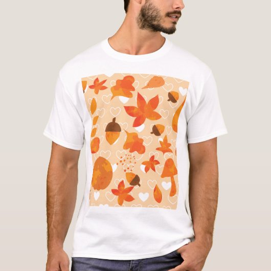 Orange Blume: Handdoodle-Muster. T-Shirt (Vorderseite)
