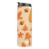 Orange Blume: Handdoodle-Muster. Thermosbecher (Nach rechts gedreht)