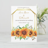 Orange Blume Hochzeit Einladung (Stehend Vorderseite)