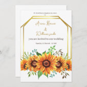 Orange Blume Hochzeit Einladung (Vorne/Hinten)