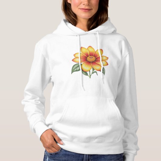 Orange Blume Hoodie (Vorderseite)